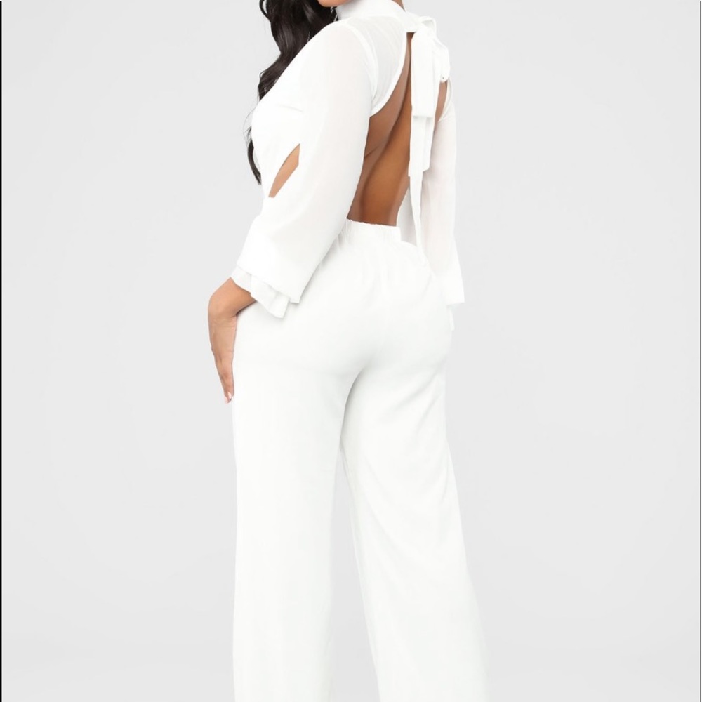 Open back chiffon jumpsuit